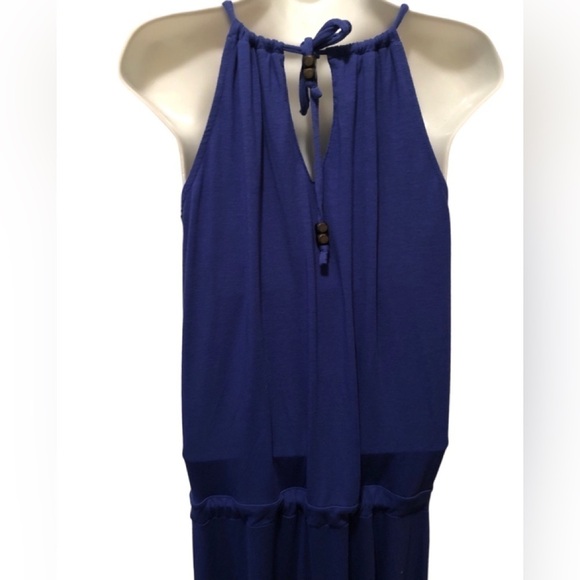 Athleta High~Low Halter Sundress Sz. S Purple Lined Removable Pads Tied Waist - Picture 6 of 8